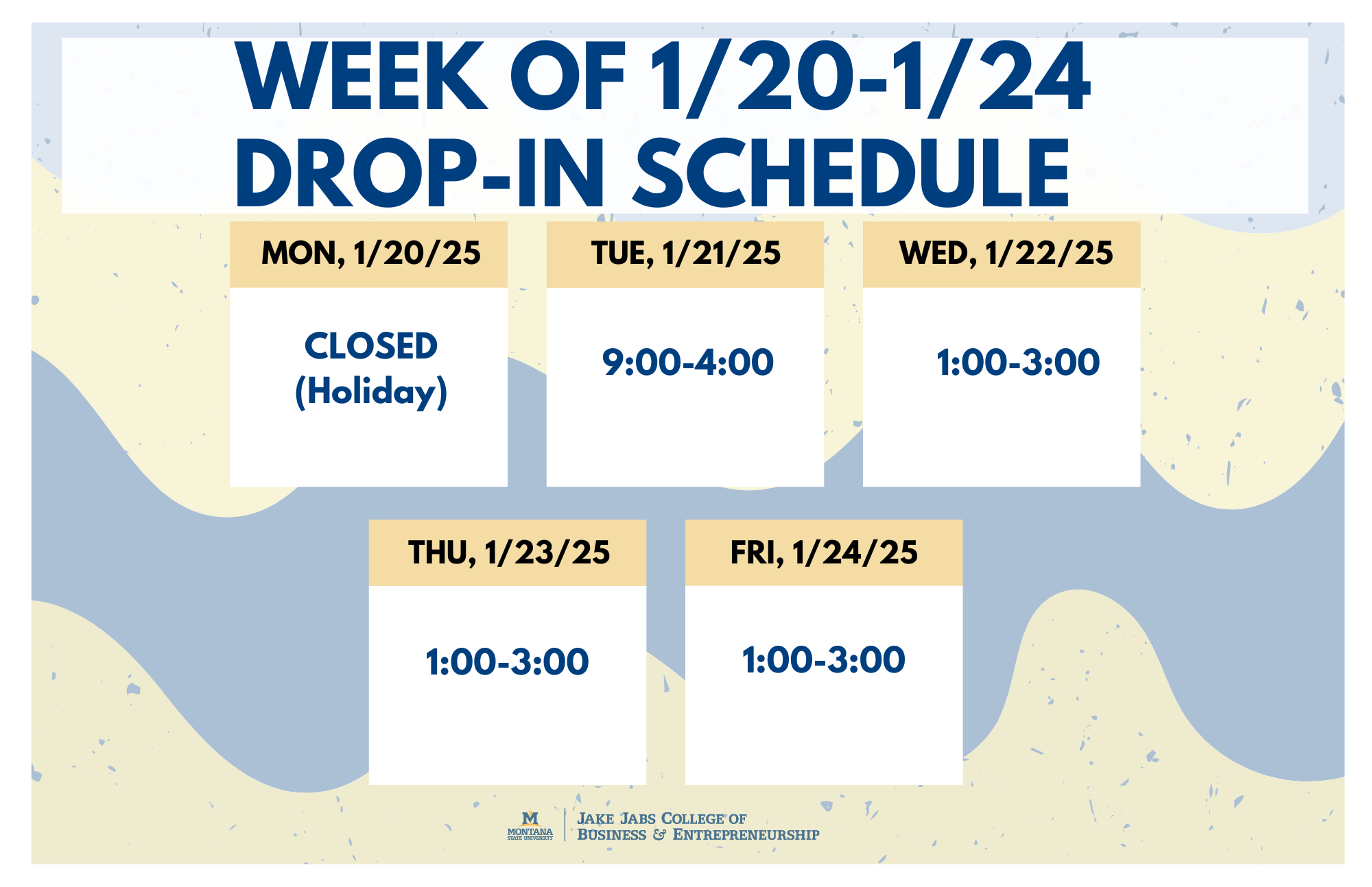 Drop In Schedule