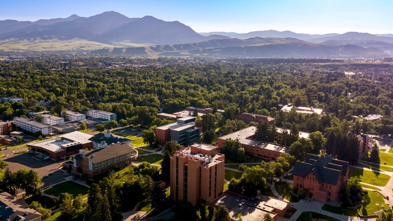 Aerial shot of campus