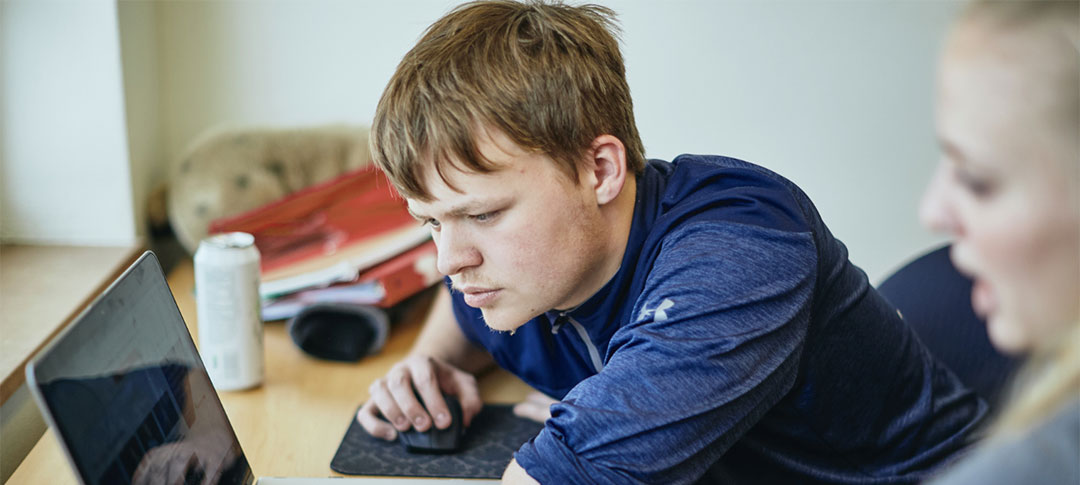 MSU Life SCHOLAR, Jack studying with peer patner