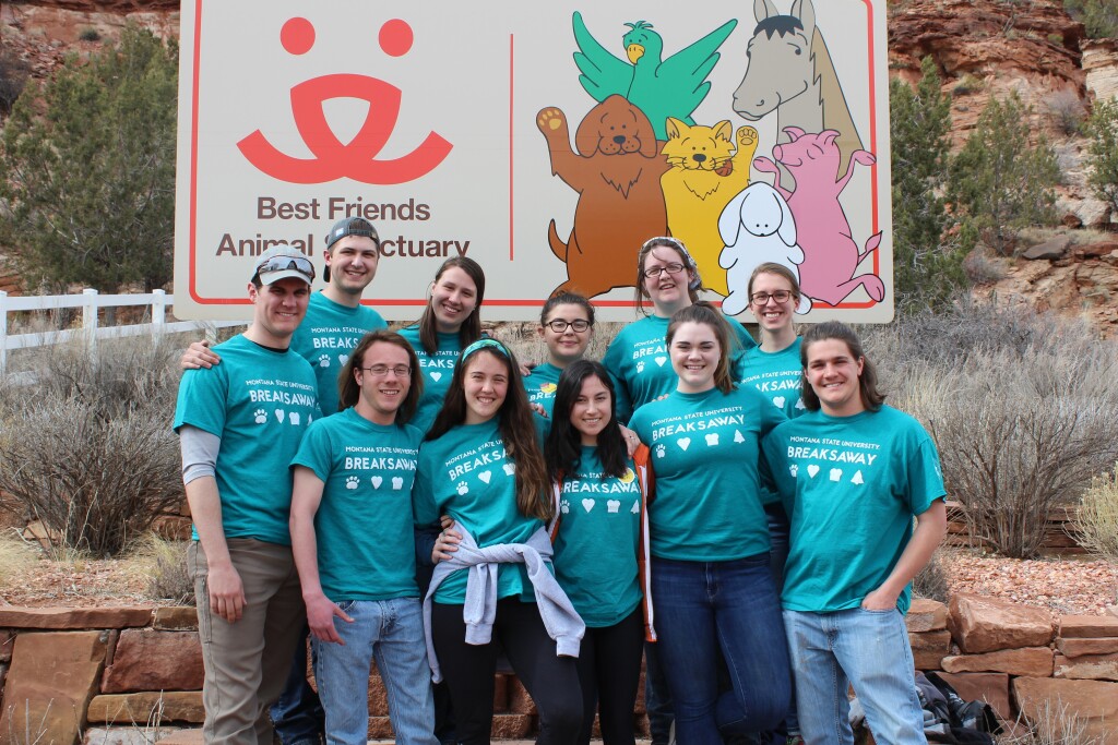 Group Standing in Front of Best Friends Animal Sanctuary Sign