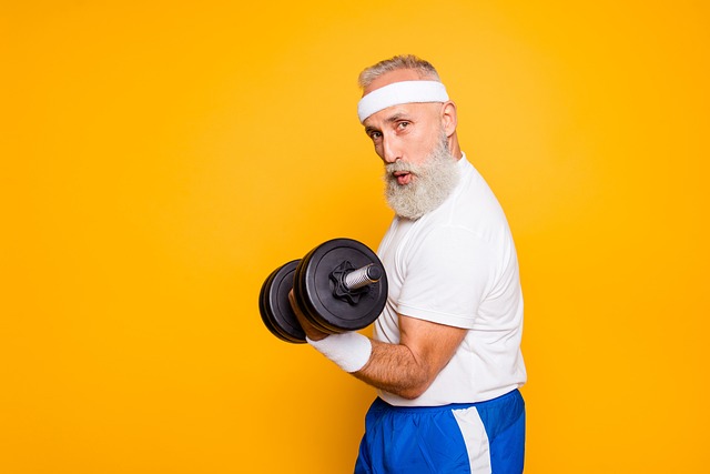 Man lifting dumbell