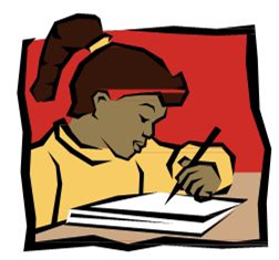 clip art of girl writing