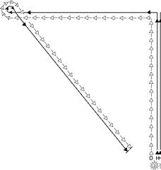 triangle circle at corner