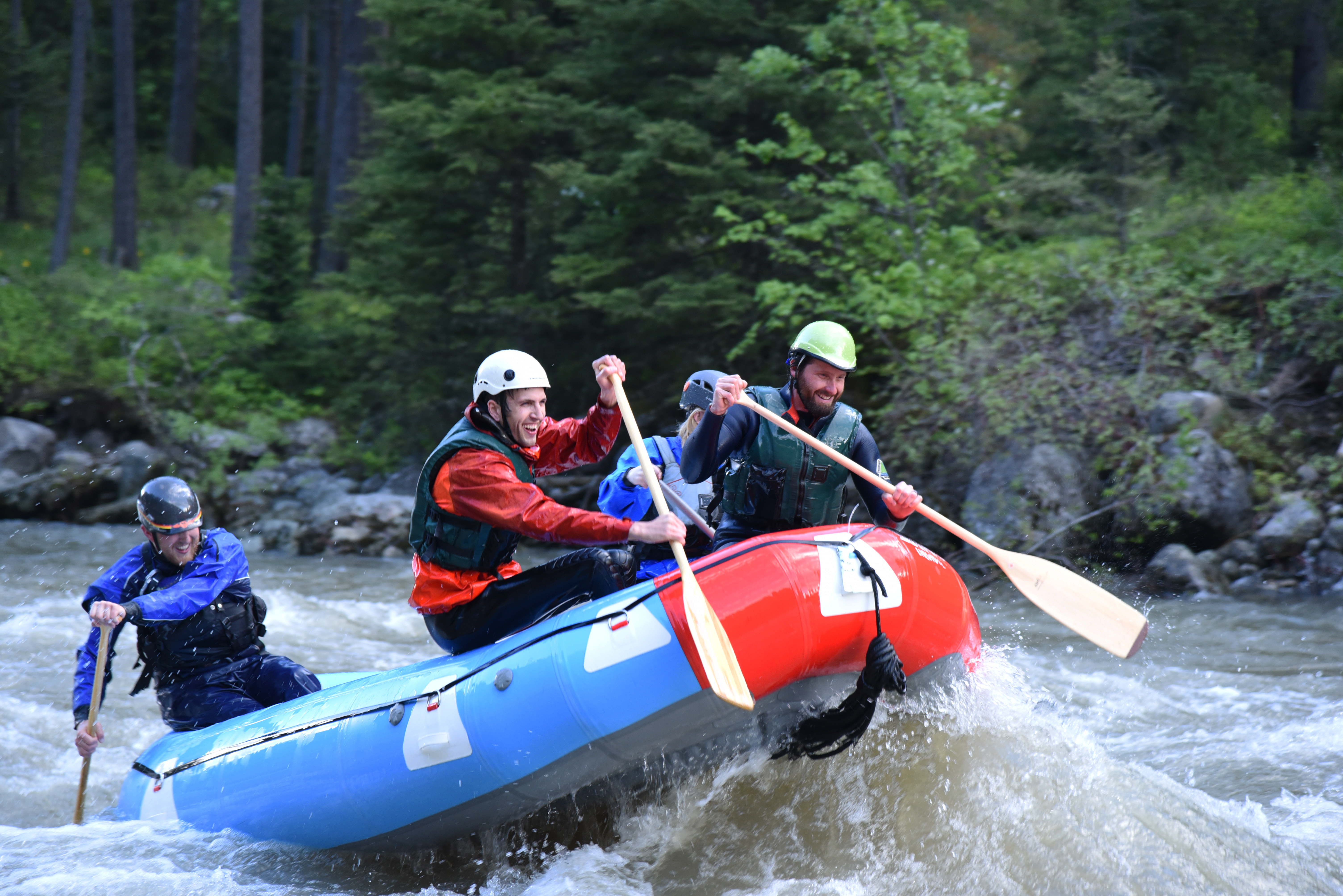 Photo of students rafting