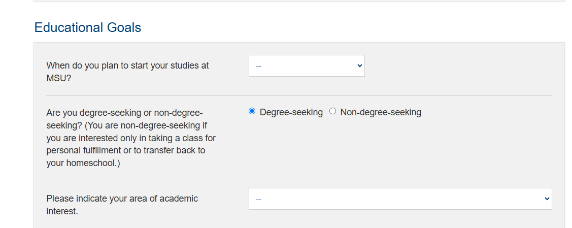 degree seeking