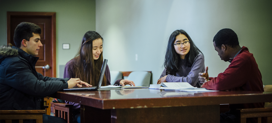 International students studing at Montana State University.