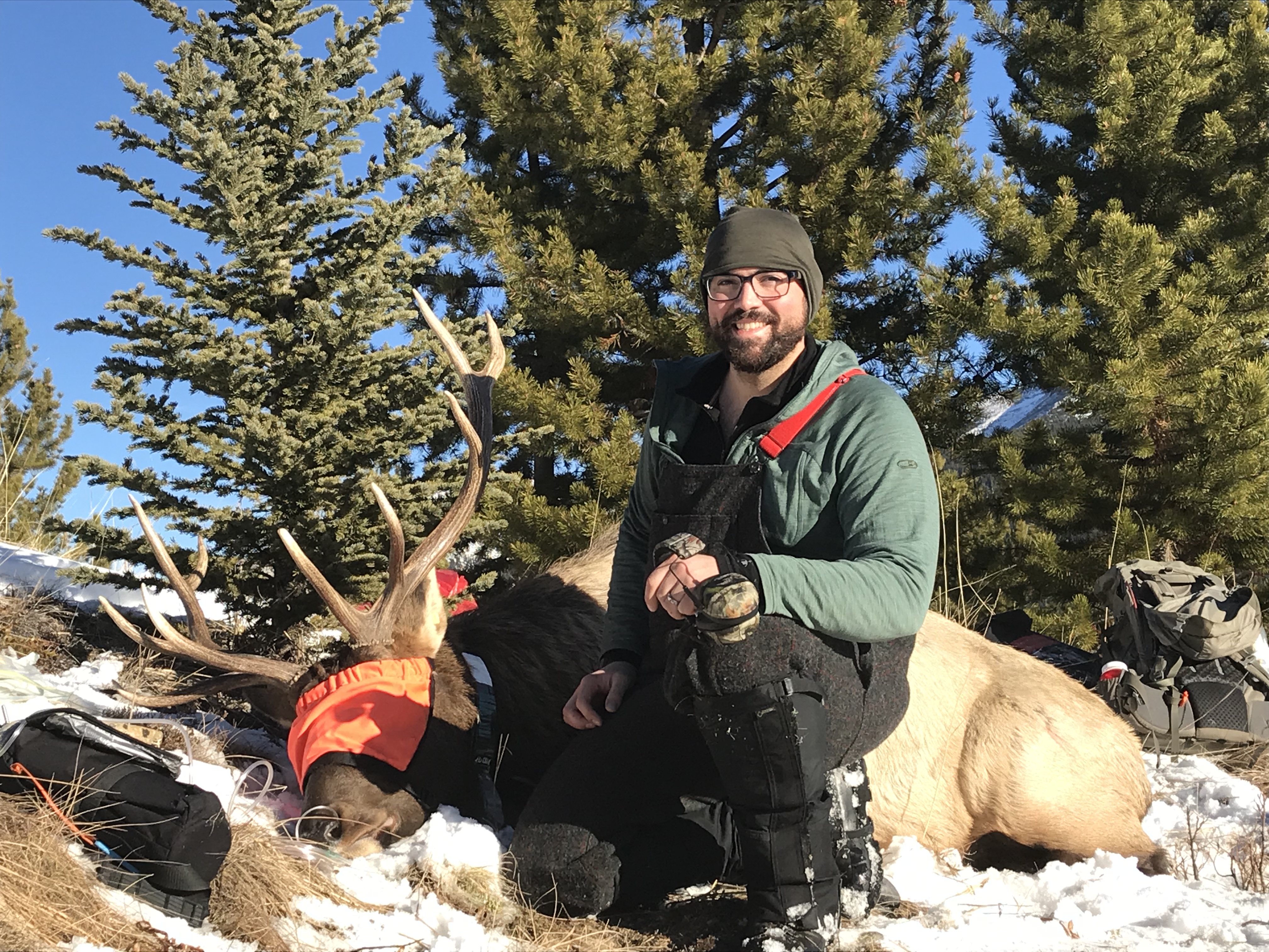 Thomas Sutton and an elk