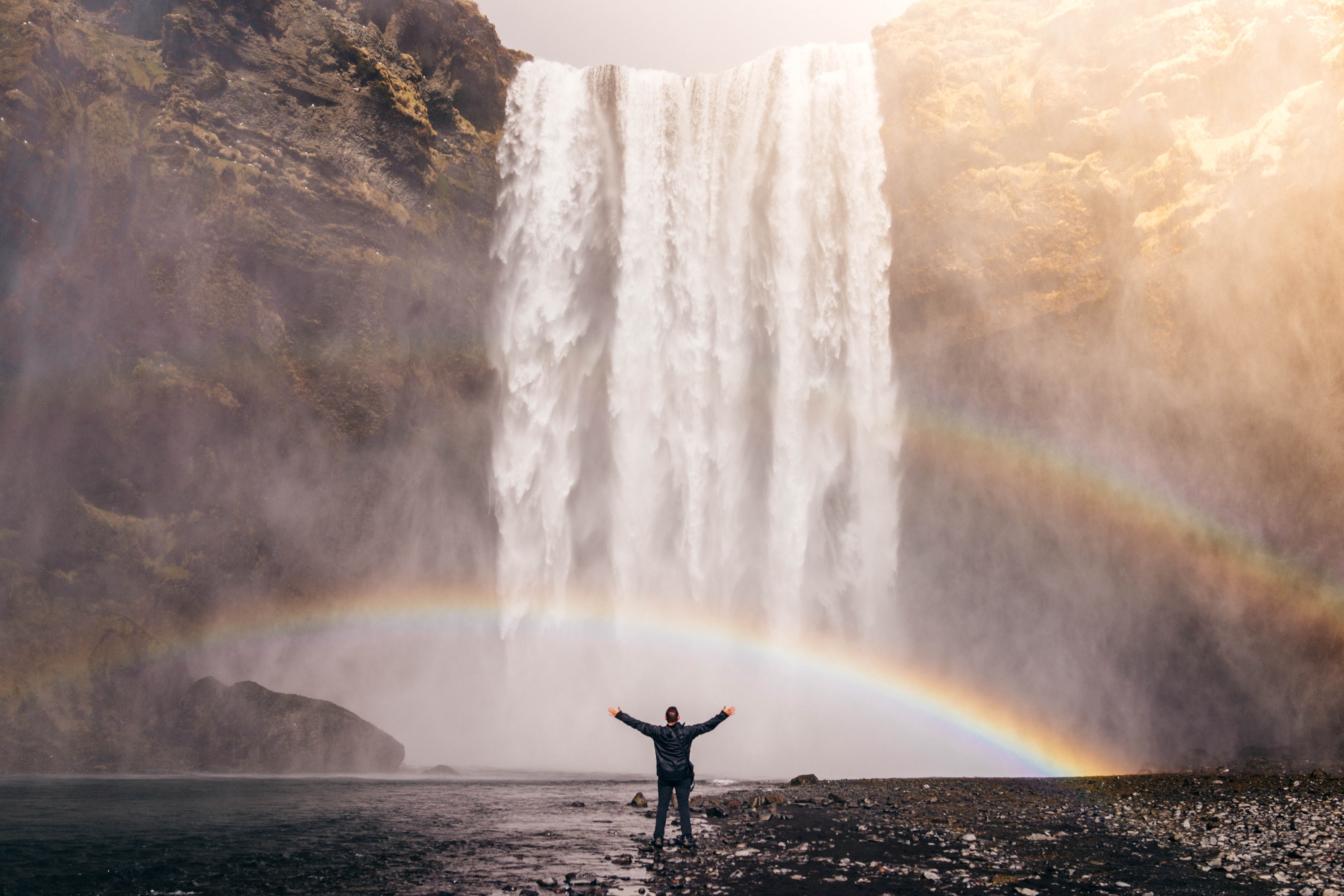 waterfall and rainbow