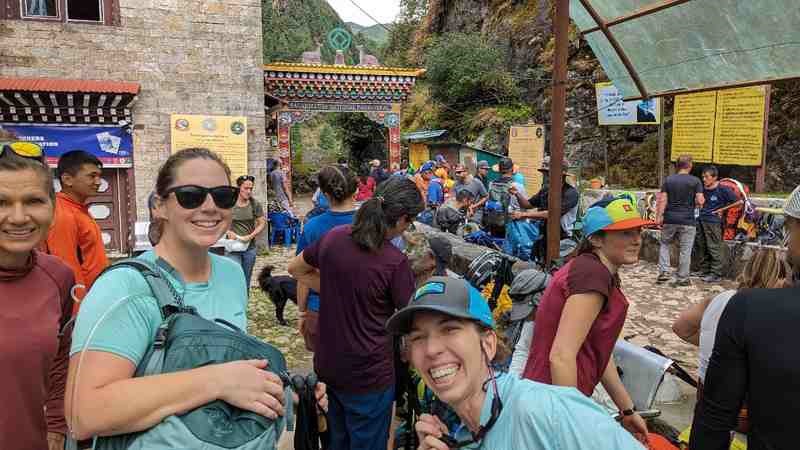 Stopping for a picture along the trek to Namche.