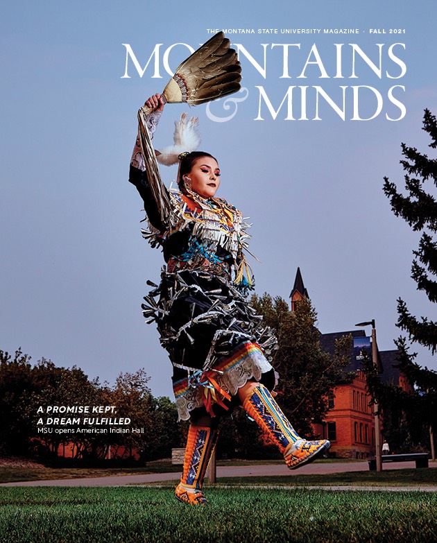 american indian student dancing on campus