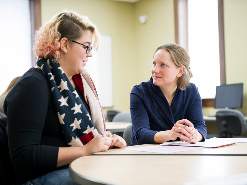 Student receiving academic support