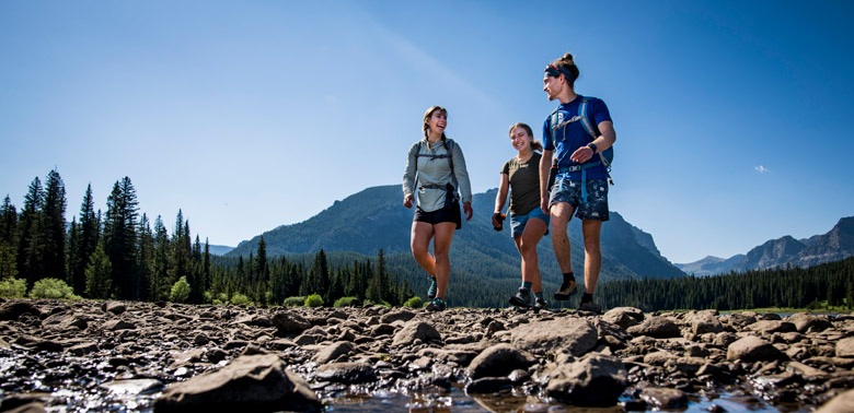 Students hiking