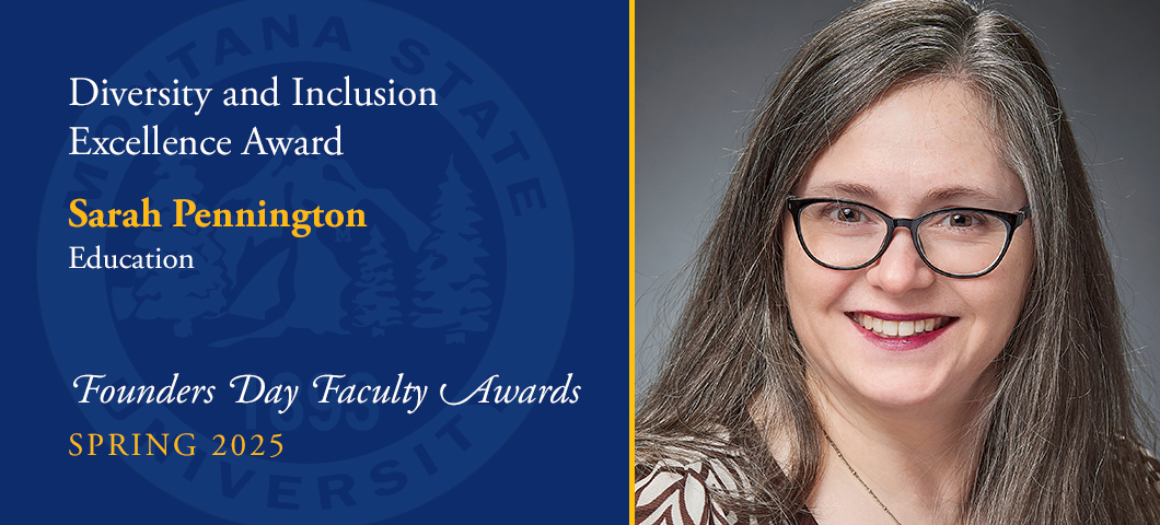 Diversity and Inclusion Excellence Award: Sarah Pennington, Founders Day Faculty Awards, Academic Year 2024-25. Portrait of Sarah Pennington.