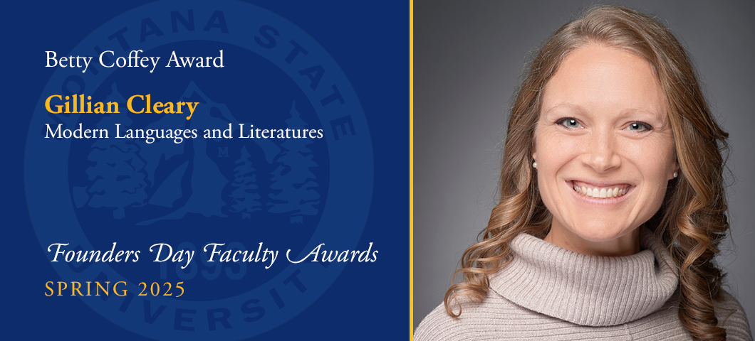 Betty Coffey Award: Gillian Cleary, Founders Day Faculty Awards, Academic Year 2024-25. Portrait of Gillian Cleary.