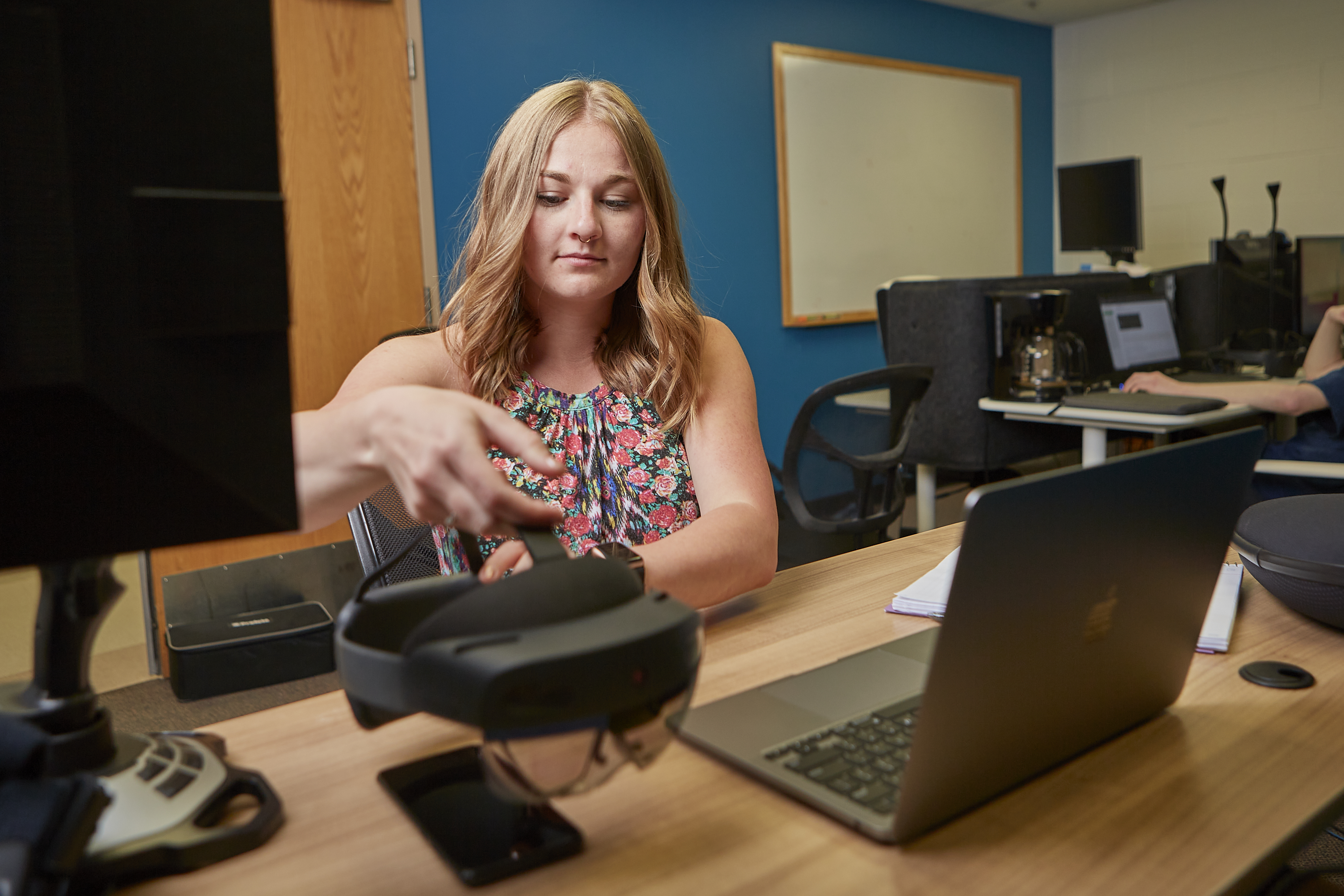 woman with computers