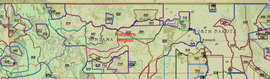 US Forest Service map of Montana