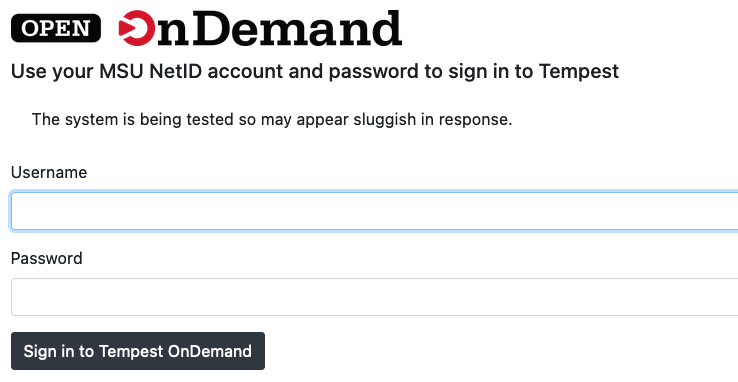 Tempest web login